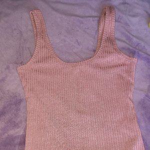 Dex XS Dusty Rose Ribbed Tank bodysuit